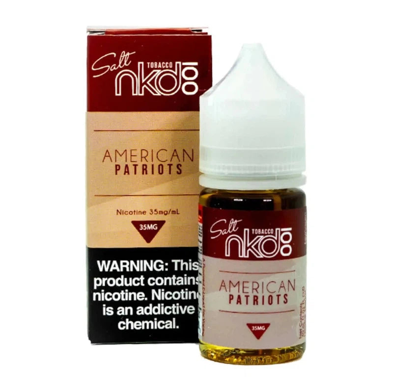 NKD 100 Salt Tobacco – American Patriots Nic Salt 30ml - E-Juice Steals
