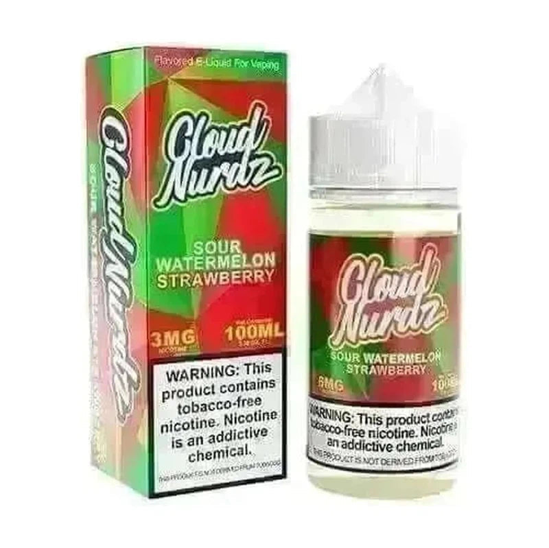 CLOUD NURDZ E-LIQUID SOUR WATERMELON STRAWBERRY TFN - 100ML - E-Juice Steals