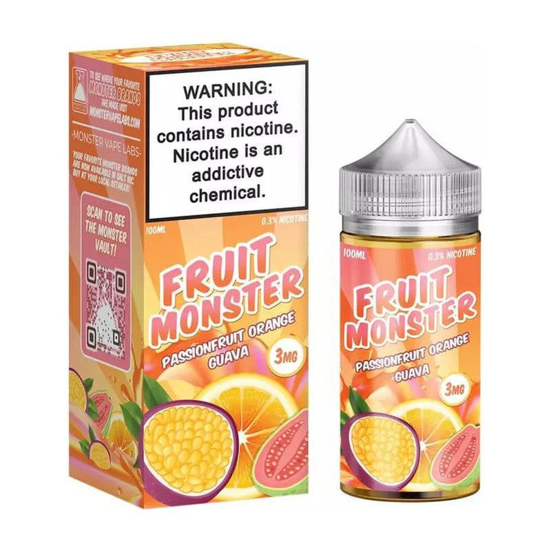 SALE! FRUIT MONSTER E-LIQUID PASSIONFRUIT ORANGE GUAVA - 100ML - E-Juice Steals
