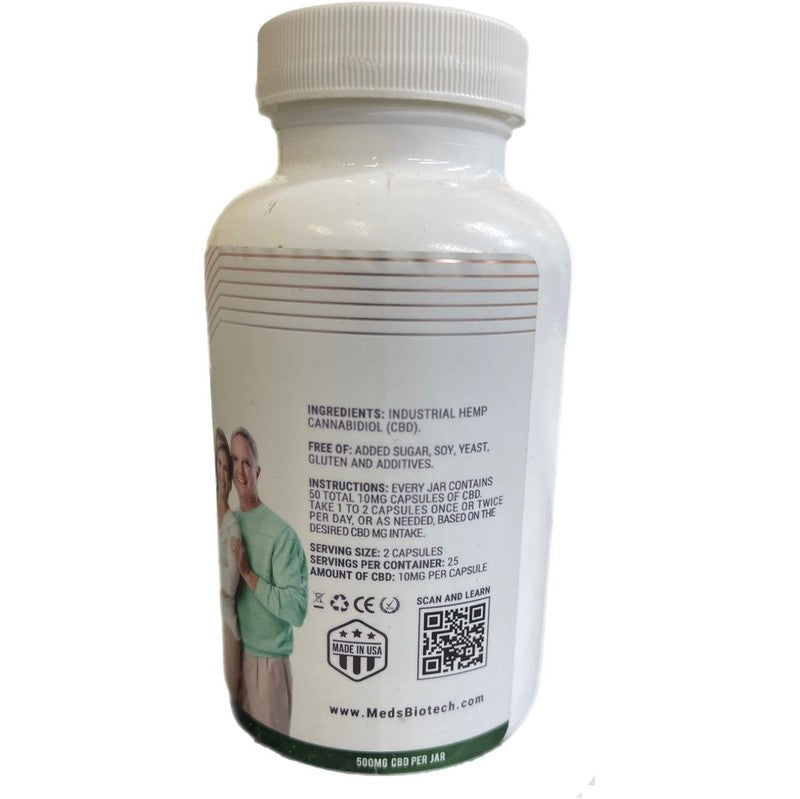 MEDS BIOTECH CBD CAPSULES 500MG BOTTLE 50 CT - E-Juice Steals