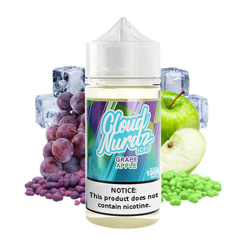 SALE! CLOUD NURDZ E-LIQUID ICED GRAPE APPLE - 100ML - E-Juice Steals