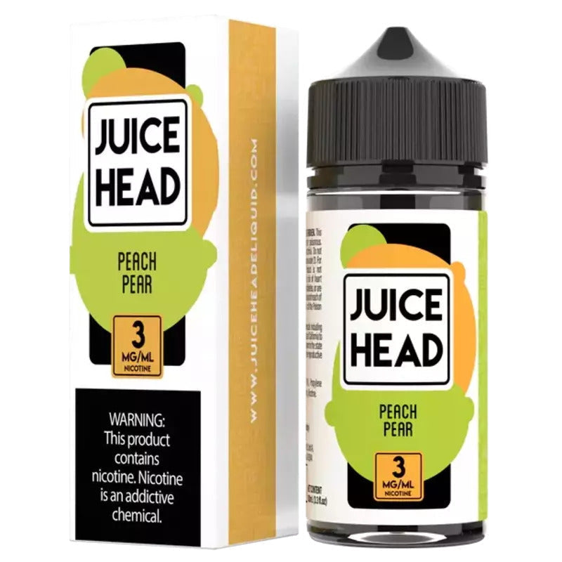 SALE! JUICE HEAD E-LIQUID PEACH PEAR - 100ML - E-Juice Steals
