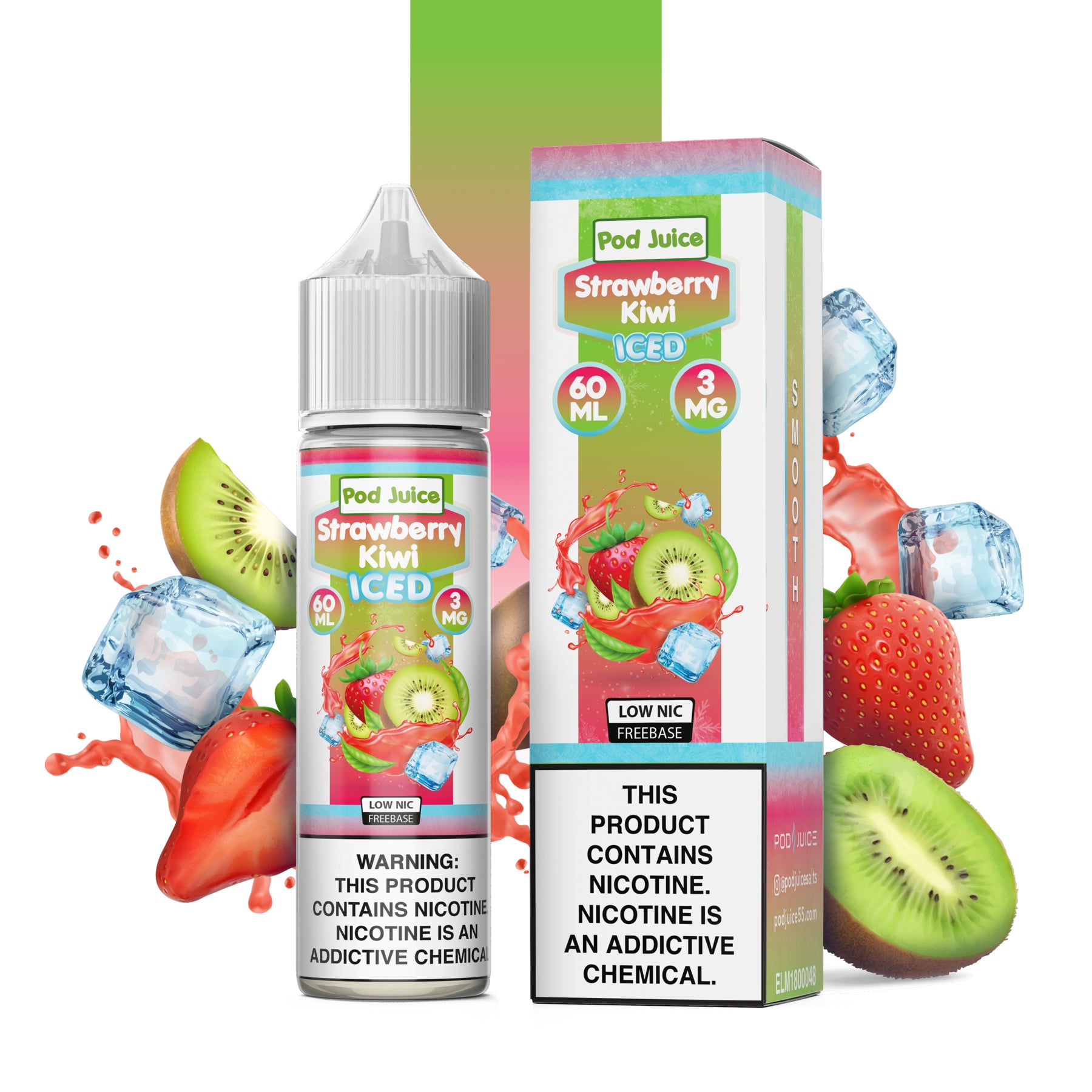 SALE! POD JUICE E-LIQUID STRAWBERRY KIWI ICE - 60ML - E-Juice Steals