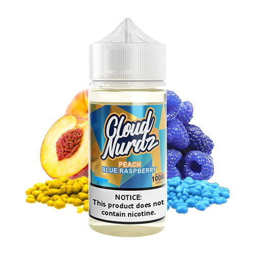 CLOUD NURDZ E-LIQUID PEACH BLUE RAZZ - 100ML - E-Juice Steals