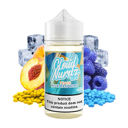 CLOUD NURDZ E-LIQUID PEACH BLUE RAZZ ICED - 100ML - E-Juice Steals