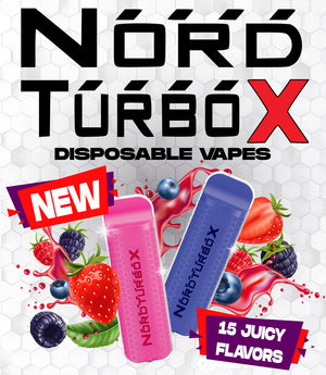 Nord Turbo X 3,000 Puffs Mesh Coil Disposable Vapes - E-Juice Steals