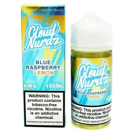 CLOUD NURDZ E-LIQUID BLUE RASPBERRY LEMON ICED - 100ML - E-Juice Steals
