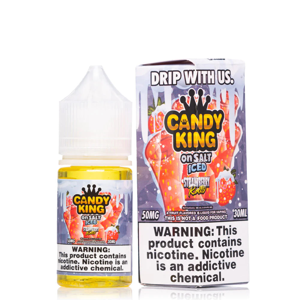 SALE! CANDY KING SALT STRAWBERRY ROLLS ICED - 30ML - E-Juice Steals