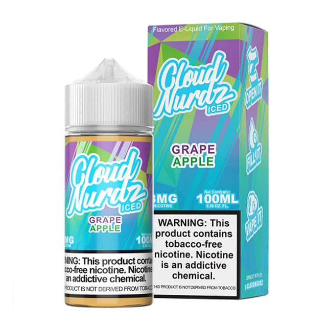 CLOUD NURDZ E-LIQUID GRAPE APPLE ICED - 100ML - E-Juice Steals