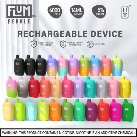 FLUM PEBBLE DISPOSABLES | 6000 PUFFS flum pebble flavors  E-Juice Steals