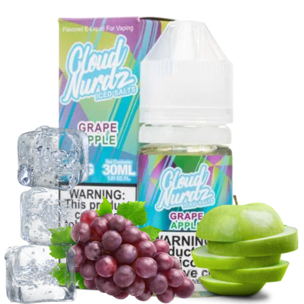 CLOUD NURDZ SALT ICED GRAPE APPLE - 30ML - E-Juice Steals
