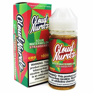 CLOUD NURDZ E-LIQUID SOUR WATERMELON STRAWBERRY TFN - 100ML - E-Juice Steals