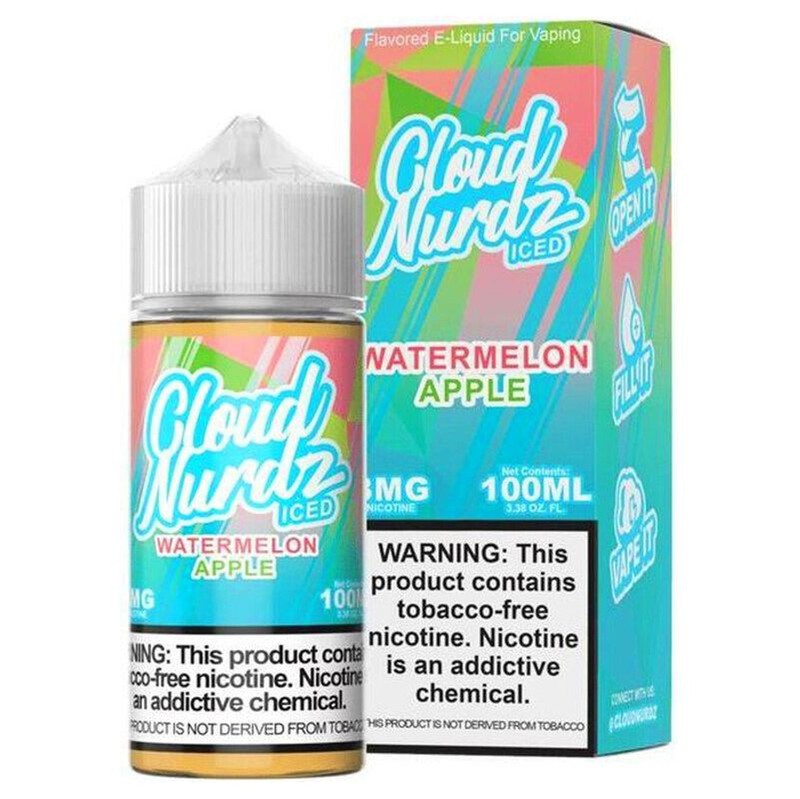 CLOUD NURDZ E-LIQUID ICED WATERMELON APPLE - 100ML - E-Juice Steals