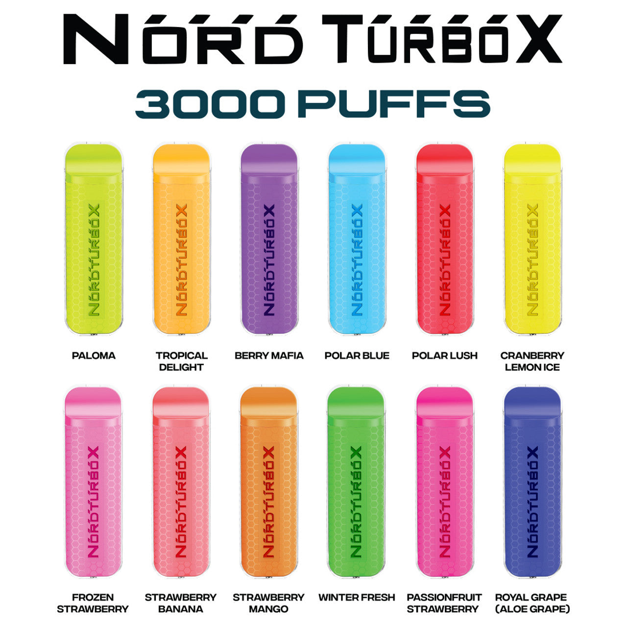 Nord Turbo X 3,000 Puffs Mesh Coil Disposable Vapes - E-Juice Steals